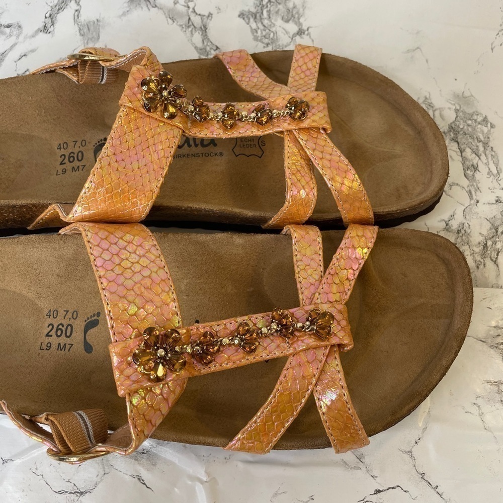 New Betula Iridescent Embellished Crystal Sandals - Picture 6 of 7